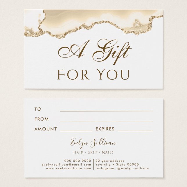 Delicate Peach Agate Gift Card (Front & Back)