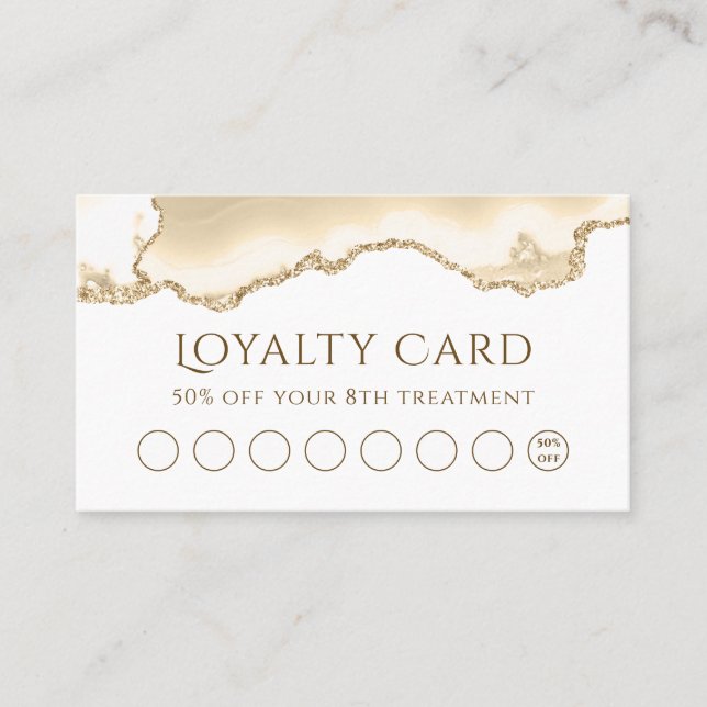 delicate peach agate loyalty card (Front)