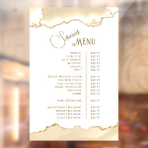 Delicate Peach Agate Services Menu