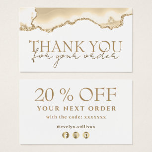delicate peach agate thank you discount card