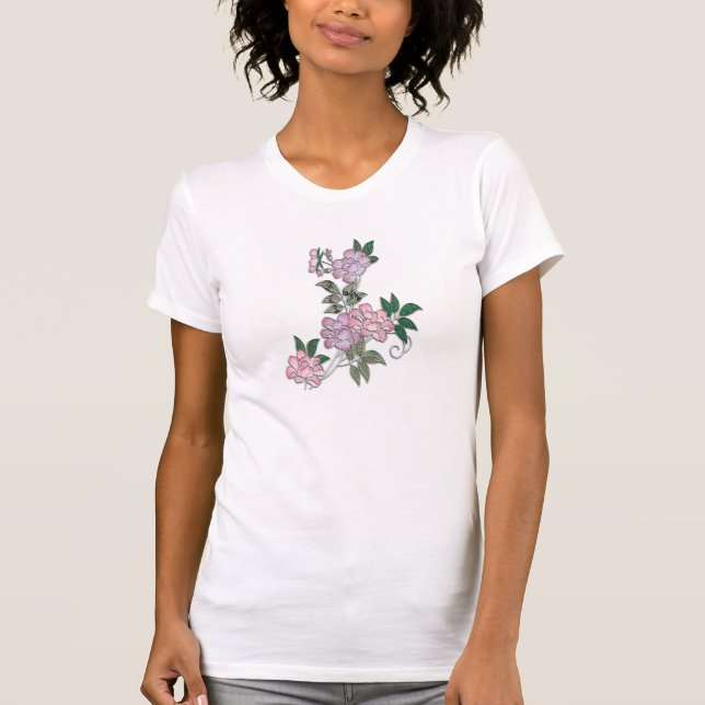 Delicate peonies elegant floral pattern T-Shirt (Front)