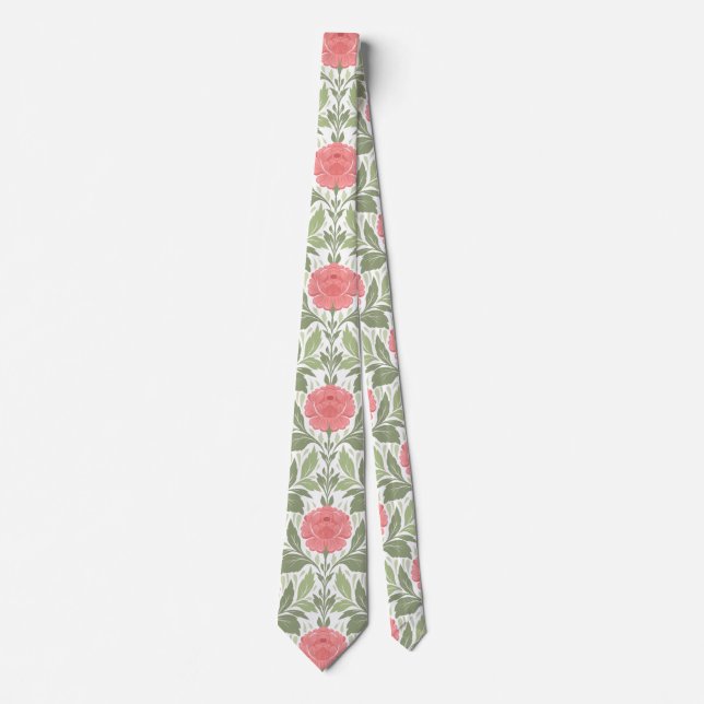 Delicate peonies tie (Front)