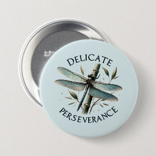 Delicate Perseverance - Artistic Dragonfly 7.5 Cm Round Badge