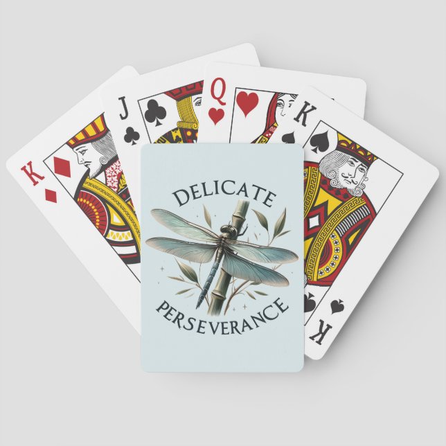 Delicate Perseverance - Artistic Dragonfly Playing Cards (Back)