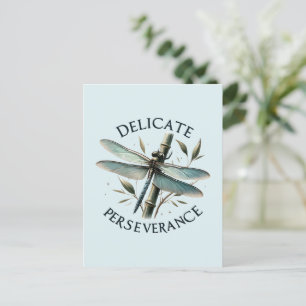 Delicate Perseverance - Artistic Dragonfly Postcard