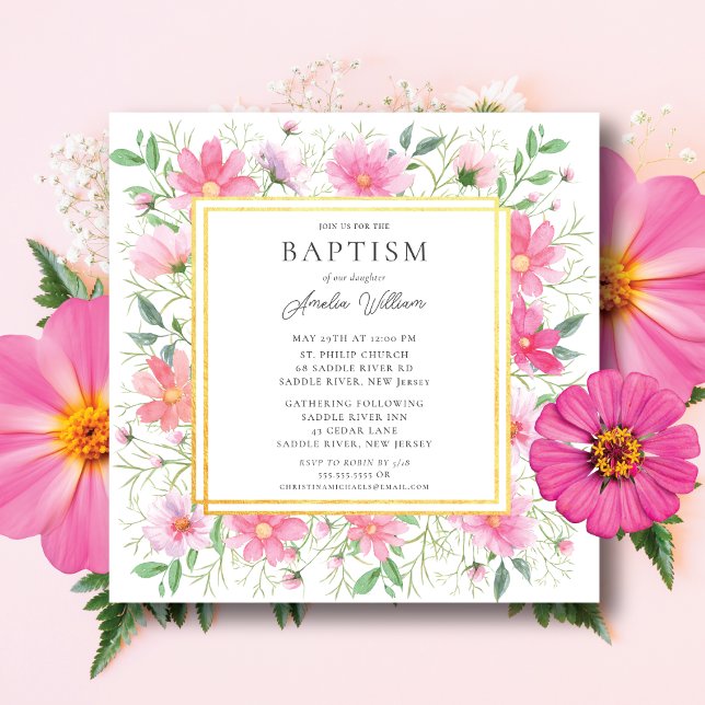 Delicate Petals Baptism Invitation (Creator Uploaded)