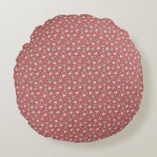 Delicate Petite Floral Ditsy Seamless Pattern Round Cushion
