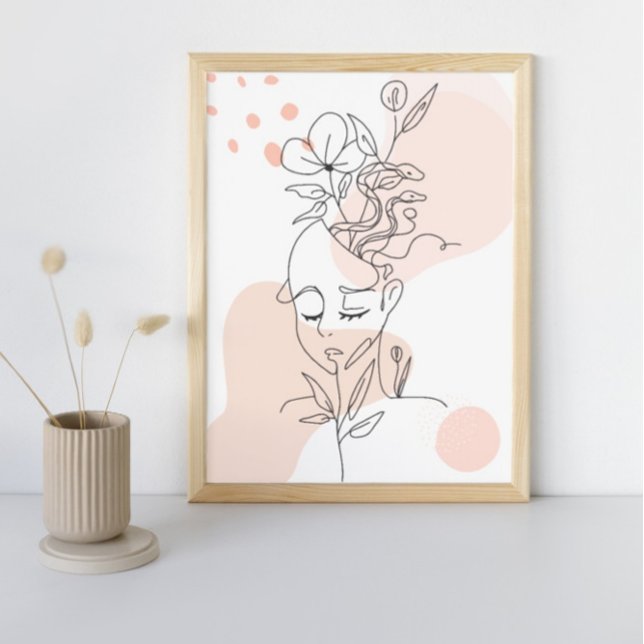Delicate Pink Abstract And Floral Feminine Facial Poster (Creator Uploaded)