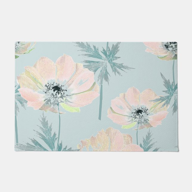 Delicate pink anemones. doormat (Front)