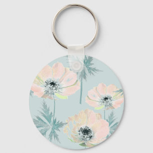 Delicate pink anemones . key ring