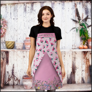 Delicate Pink Blossom Garden Apron