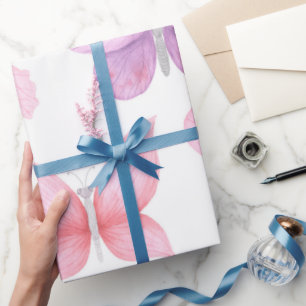 Delicate Pink Butterflies Wrapping Paper