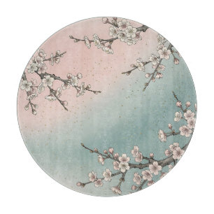 Delicate Pink Cherry Blossom Sakura Branches Cutting Board