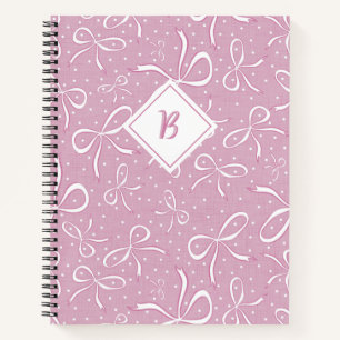 Delicate Pink Coquette Bows Notebook