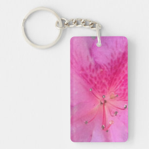 Delicate Pink Floral Elegance Key Ring