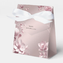 Delicate Pink Floral Favour Box