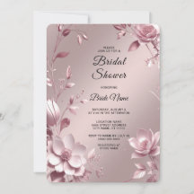 Delicate Pink Floral Frame Bridal Shower