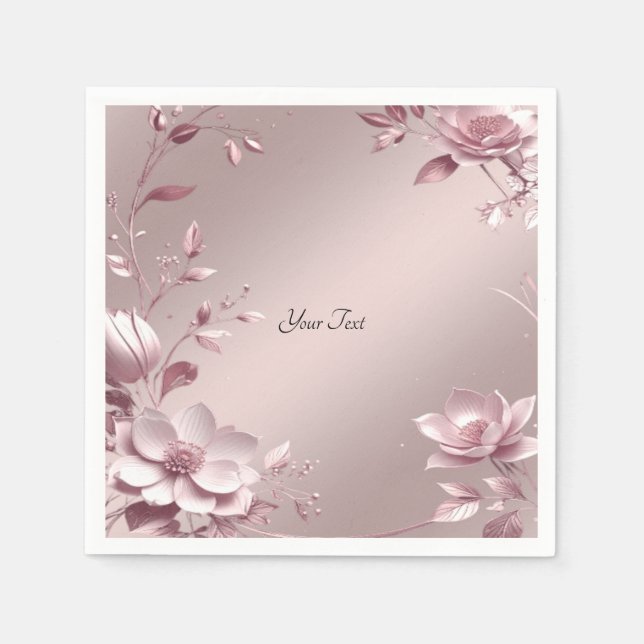 Delicate Pink Floral Napkin (Front)