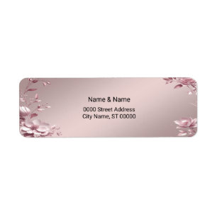 Delicate Pink Floral Return Address Label