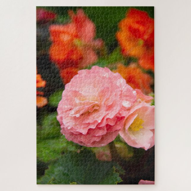 Delicate pink flower after the rain  jigsaw puzzle (Vertical)