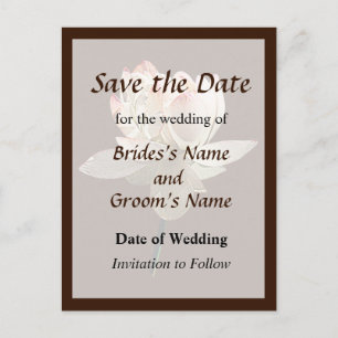 Delicate Pink Lotus Save the Date Announcement Postcard
