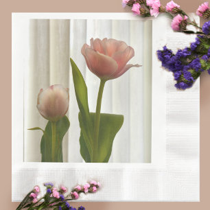 Delicate Pink Pastel Tulips Photographic Hanging T Napkin