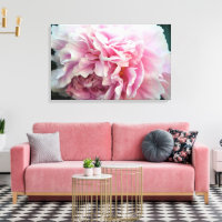Delicate Pink Peony Floral Wrapped Canvas Print