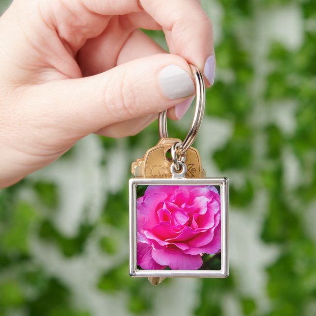 Delicate pink rose. key ring (Hand)