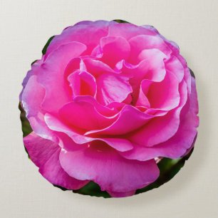 Delicate pink rose. round cushion