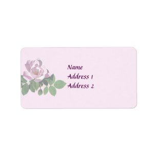 Delicate Pink Rose Wedding Products Label