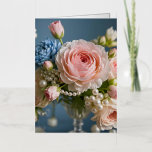 Delicate pink rose with pearl in vase  foil greeting card<br><div class="desc">Delicate pink rose with pearl in vase At MotherEagle Inspires, we blend the soul-stirring power of poetry with beautifully crafted everyday items to create gifts that inspire, comfort, and elevate your space. Each product—from mugs and apparel to home décor and stationery—features original poems designed to resonate with your heart and spark...</div>