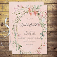 Delicate Pink Rustic Wildflowers Bridal Brunch