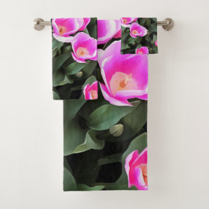 Delicate Pink Tulips of Istanbul Bath Towel Set