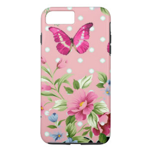 delicate pink vintage floral pattern Case-Mate iPhone case