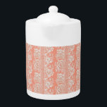 Delicate Pink & White Lace-Effect Porcelain Teapot<br><div class="desc">Delicate Pink & White Lace-Effect Porcelain Teapot</div>