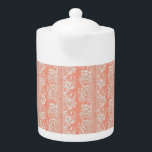 Delicate Pink & White Lace-Effect Porcelain Teapot<br><div class="desc">Delicate Pink & White Lace-Effect Porcelain Teapot</div>