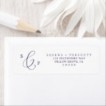 Delicate Plum Purple Calligraphy Return Address<br><div class="desc">These delicate plum purple calligraphy return address labels are perfect for a modern wedding. The romantic minimalist design features lovely and elegant dark purple typography on a white background with a clean and simple look. These labels can be used for a wedding, bridal shower, special event or any time you...</div>