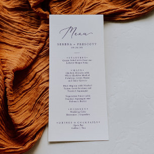 Delicate Plum Purple Calligraphy Wedding Dinner Menu
