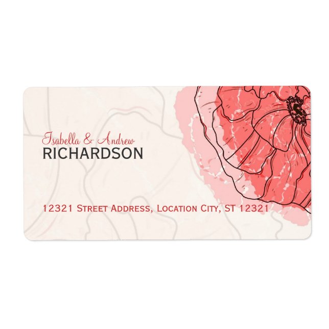 Delicate Poppy Flowers Address Label (Front)
