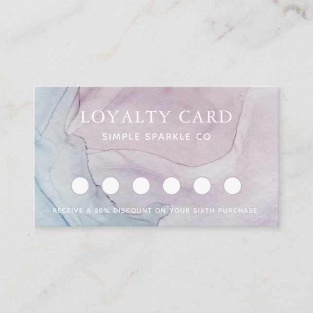 Delicate Purple Abstract Print Loyalty Card (Front)