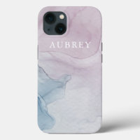 Delicate Purple Abstract Print with Name