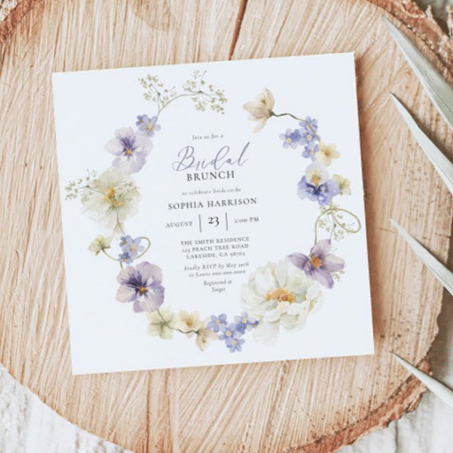 Delicate Purple and White Wildflower  Invitation (Creator Uploaded)
