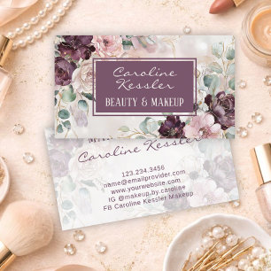 Delicate Purple Blush Pink Sage Green Floral Business Card