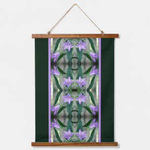 Delicate Purple Lily Flowers Abstract Hanging Tapestry