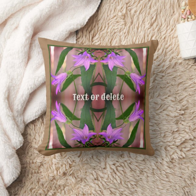 Delicate Purple Lily Flowers Abstract Personalised Cushion (Blanket)