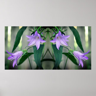 Delicate Purple Lily Flowers Mirror Abstract Poster