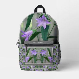 Delicate Purple Lily Flowers Personalised Printed Backpack