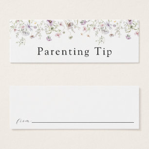 Delicate Purple Wildflower Parenting Tip Card