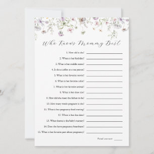Delicate Purple Wildflower Who Knows Mummy Best Invitation