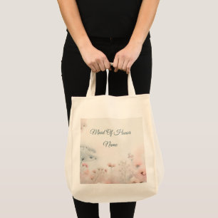 Delicate Queen Anne's Lace Floral Bridal Party Tote Bag